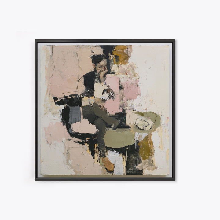 Seated Figure with Raw Gestural Outlines Canvas Print, Expressionist Art, Colorful Wall Art, Living Room Decor, Expression, EXP-1x1-55