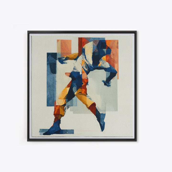 Dancer Figure Fractured into Vibrant Movement Canvas Print, Expressionist Art, Modern Art, Living Room Decor, Oil Painting, EXP-1x1-76