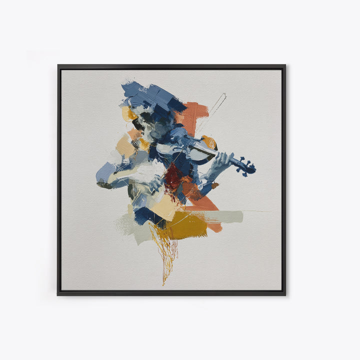 Violinist Painted in Electric Brush Marks Canvas Print, Expressionist Art, Minimalist Decor, Living Room Decor, Expression, EXP-1x1-85