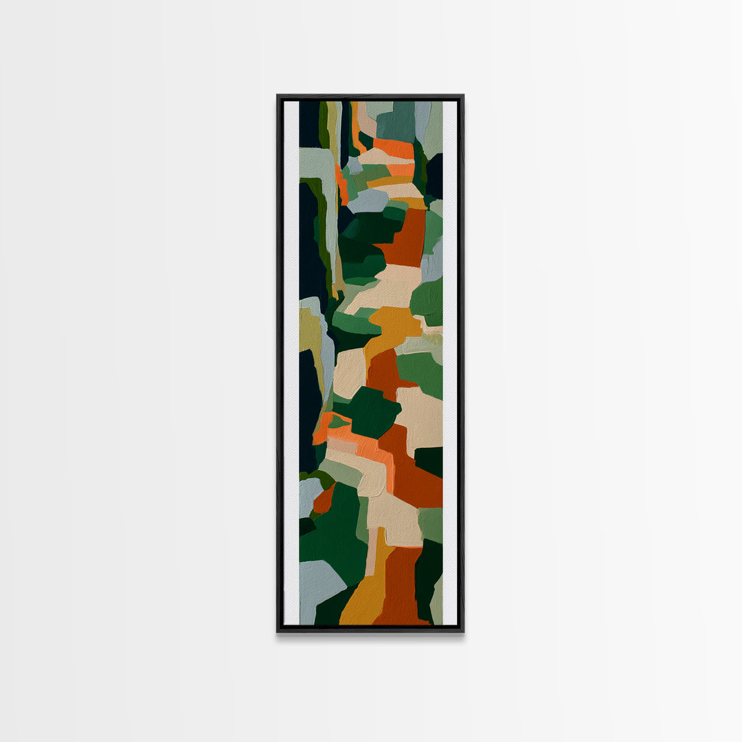 Garden Path with Thick Green and Orange Canvas Print, Expressionist Art, Downloadable Prints, Living Room Decor, Expression, EXP-1x3-26
