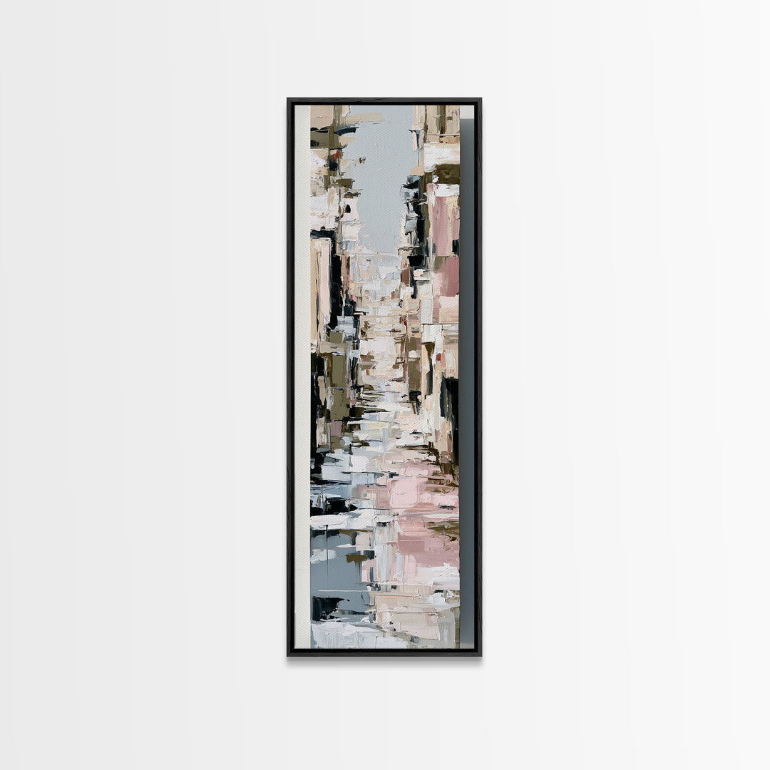 Distorted City Street Canvas Print, Expressionist Art, Minimalist Decor, Living Room Decor, Fine Art, Expression, EXP-1x3-37