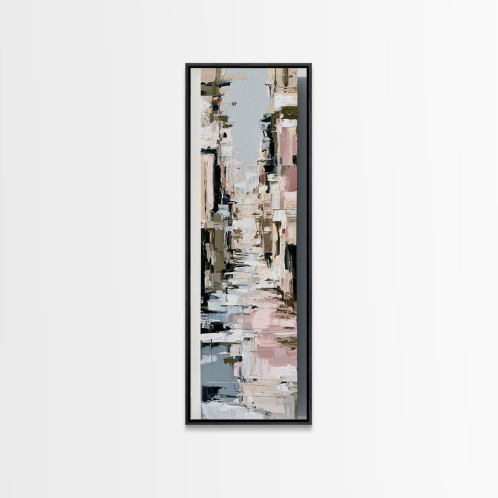 Distorted City Street Canvas Print, Expressionist Art, Minimalist Decor, Living Room Decor, Fine Art, Expression, EXP-1x3-37
