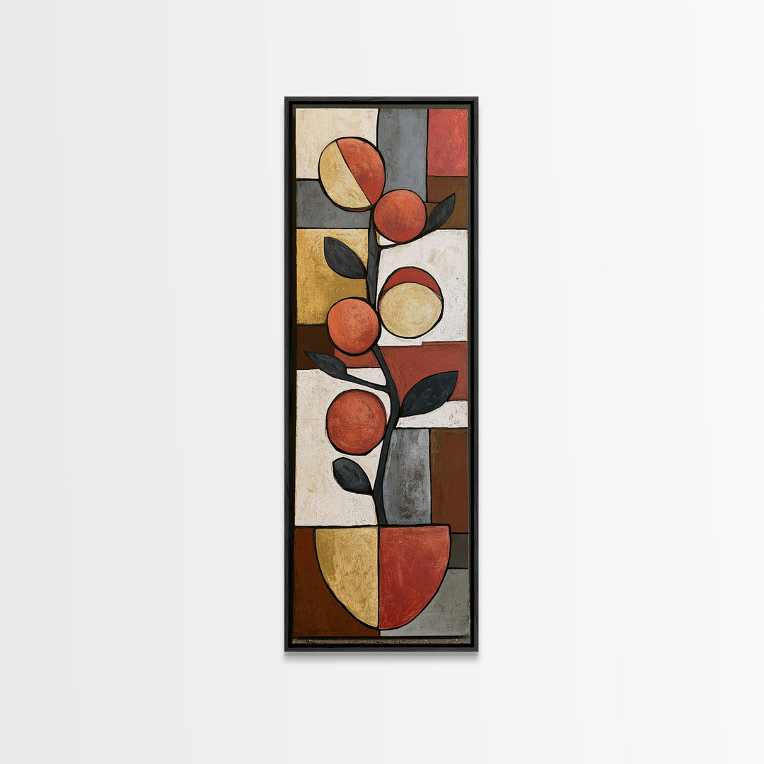 Bold Still Life of Fruit Framed Canvas Print, Expressionist Art, Textured Painting, Living Room Decor, Abstract Art, Expression, EXP-1x3-53