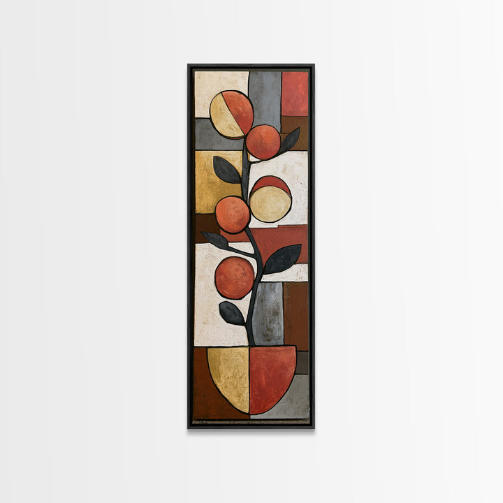 Bold Still Life of Fruit Framed Canvas Print, Expressionist Art, Textured Painting, Living Room Decor, Abstract Art, Expression, EXP-1x3-53