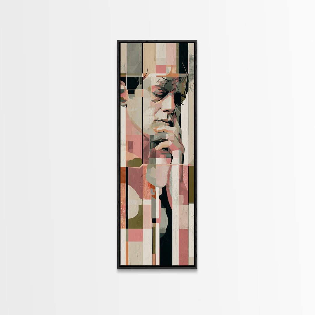 Portrait of a Singer Framed Canvas Print, Expressionist Art, Contemporary Art, Living Room Decor, Fine Art, Expression, EXP-1x3-8