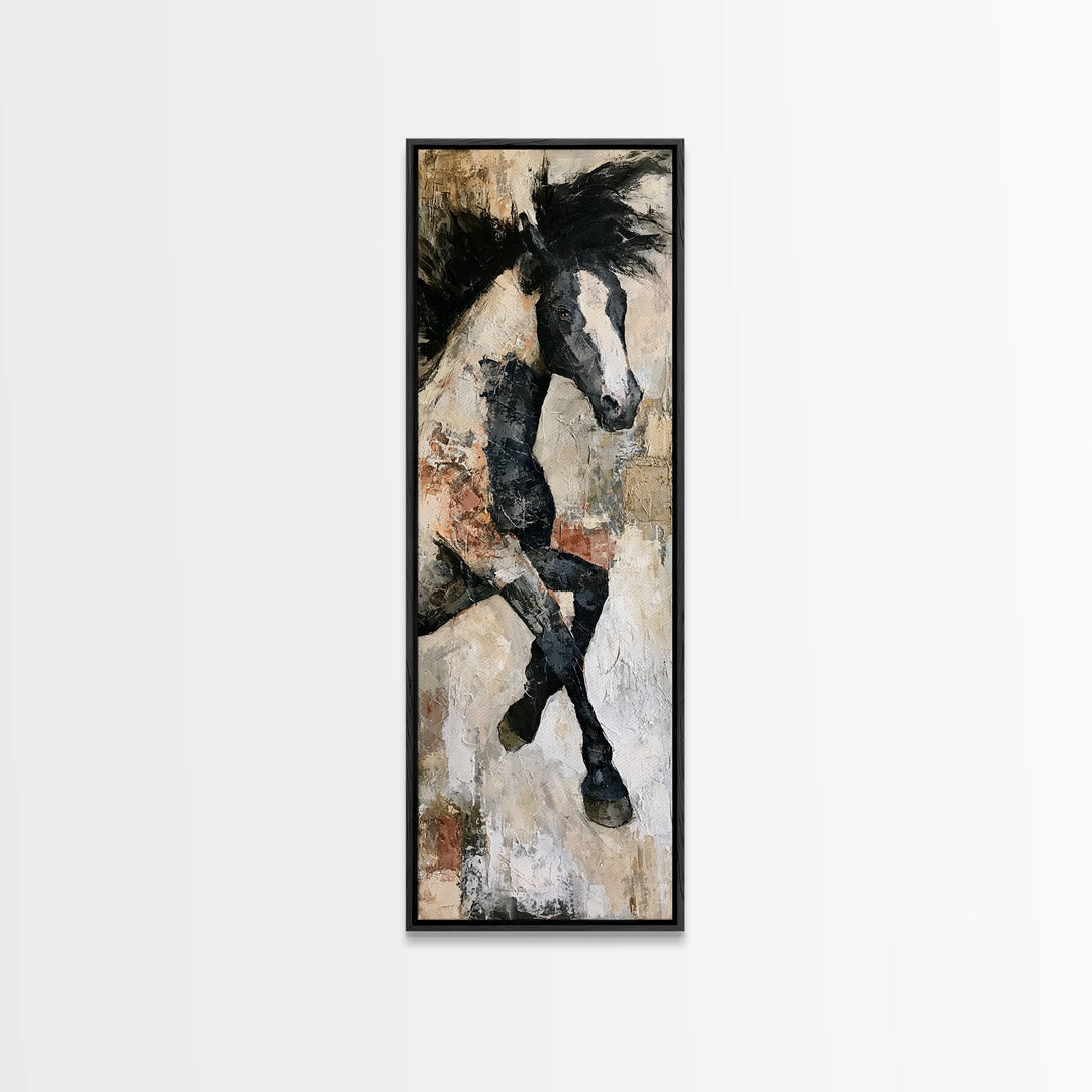 Expressionist Horse in Motion with Wild Mane Canvas Print, Expressionist Art, Room Decor, Living Room Decor, Expression, EXP-1x3-94