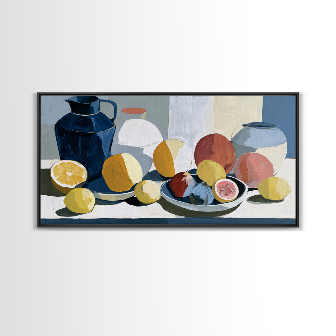 Bold Still Life of Fruit Framed Canvas Print, Expressionist Art, Digital Prints, Living Room Decor, Abstract Art, Expression, EXP-2x1-13