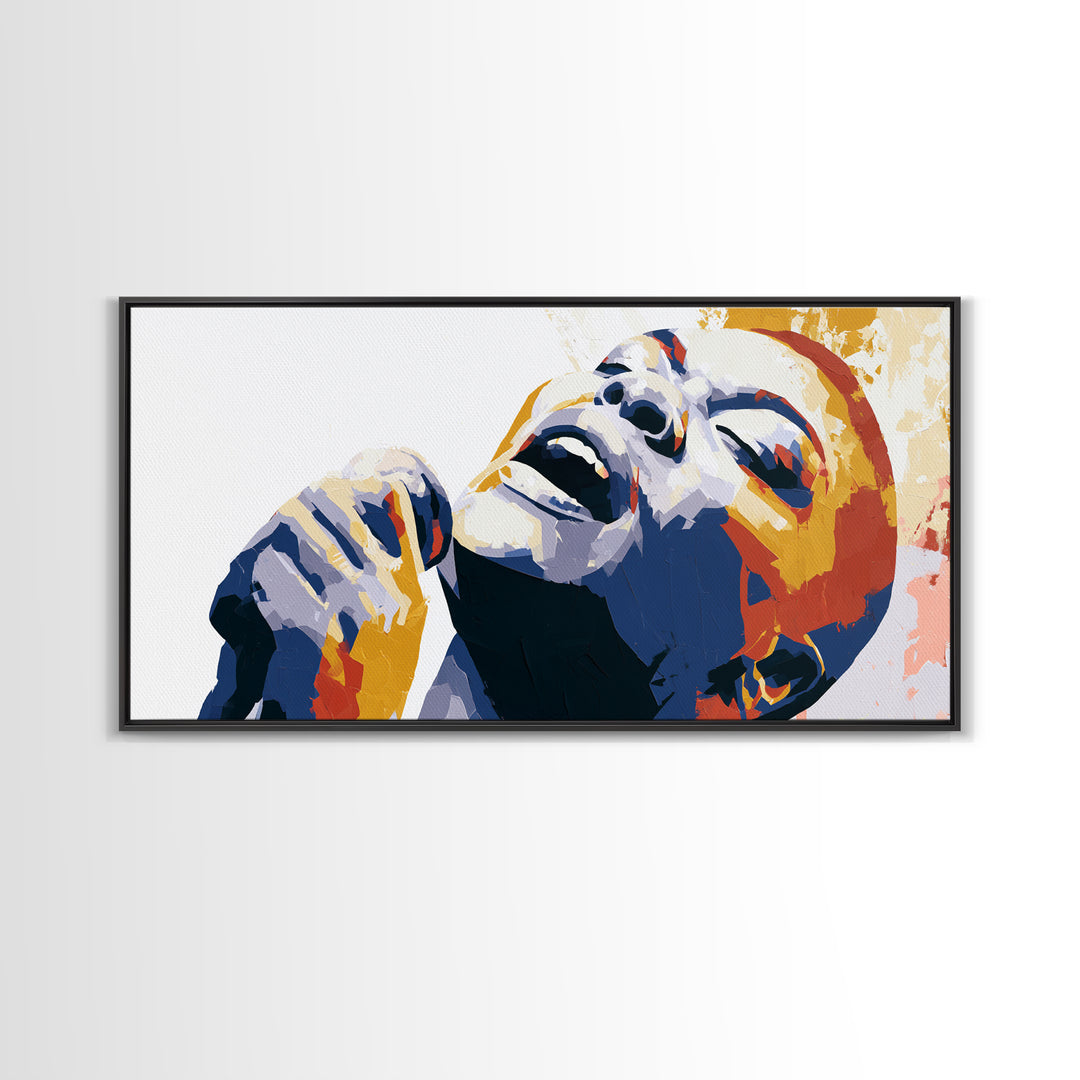 Portrait of a Singer Framed Canvas Print, Expressionist Art, Fine Art Print, Living Room Decor, Oil Painting, Expression, EXP-2x1-16