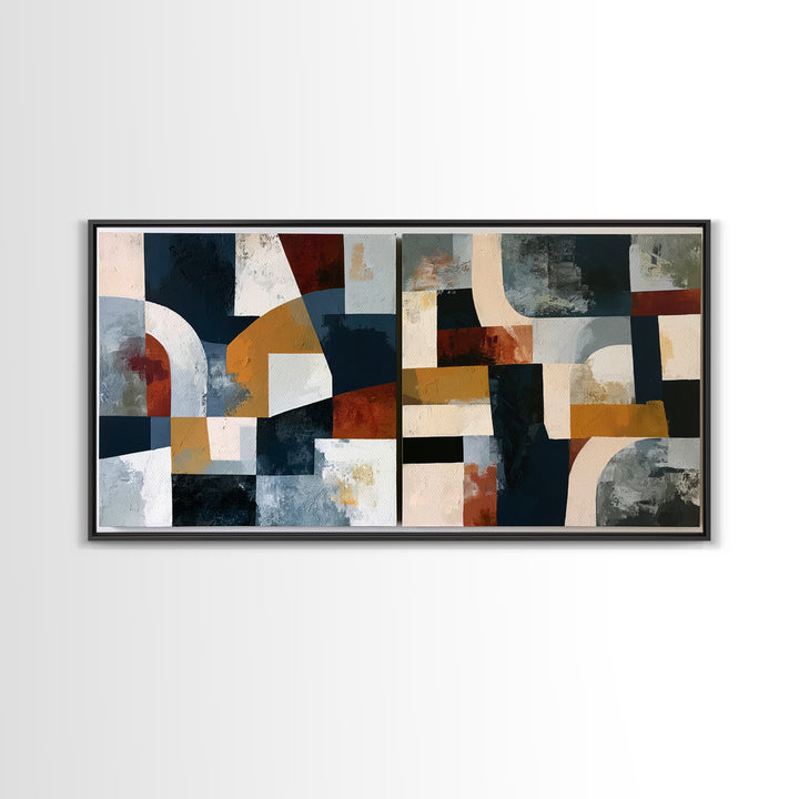 Stormy Landscape Painted Framed Canvas Print, Expressionist Art, Original Painting, Living Room Decor, Fine Art, Expression, EXP-2x1-23