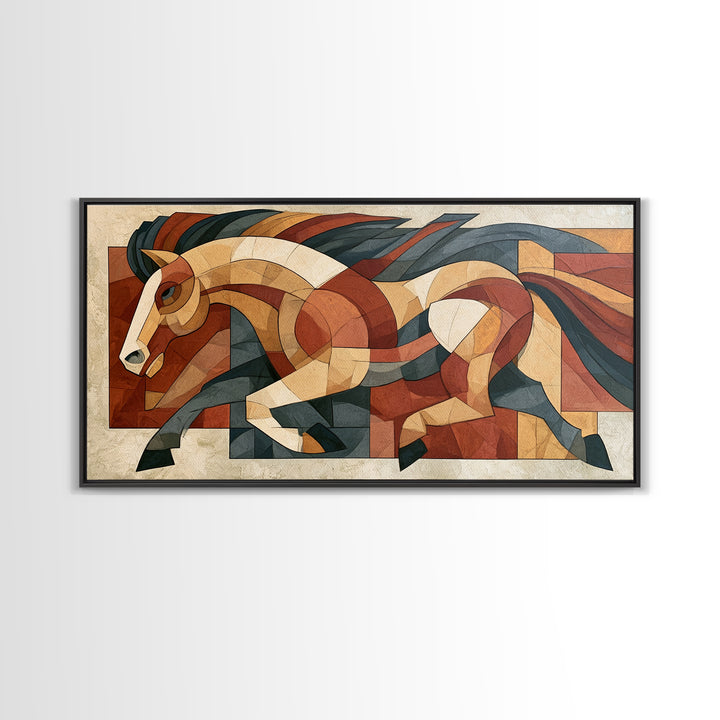Expressionist Horse in Motion with Wild Mane Canvas Print, Expressionist Art, Painting, Living Room Decor, Fine Art, Expression, EXP-2x1-78