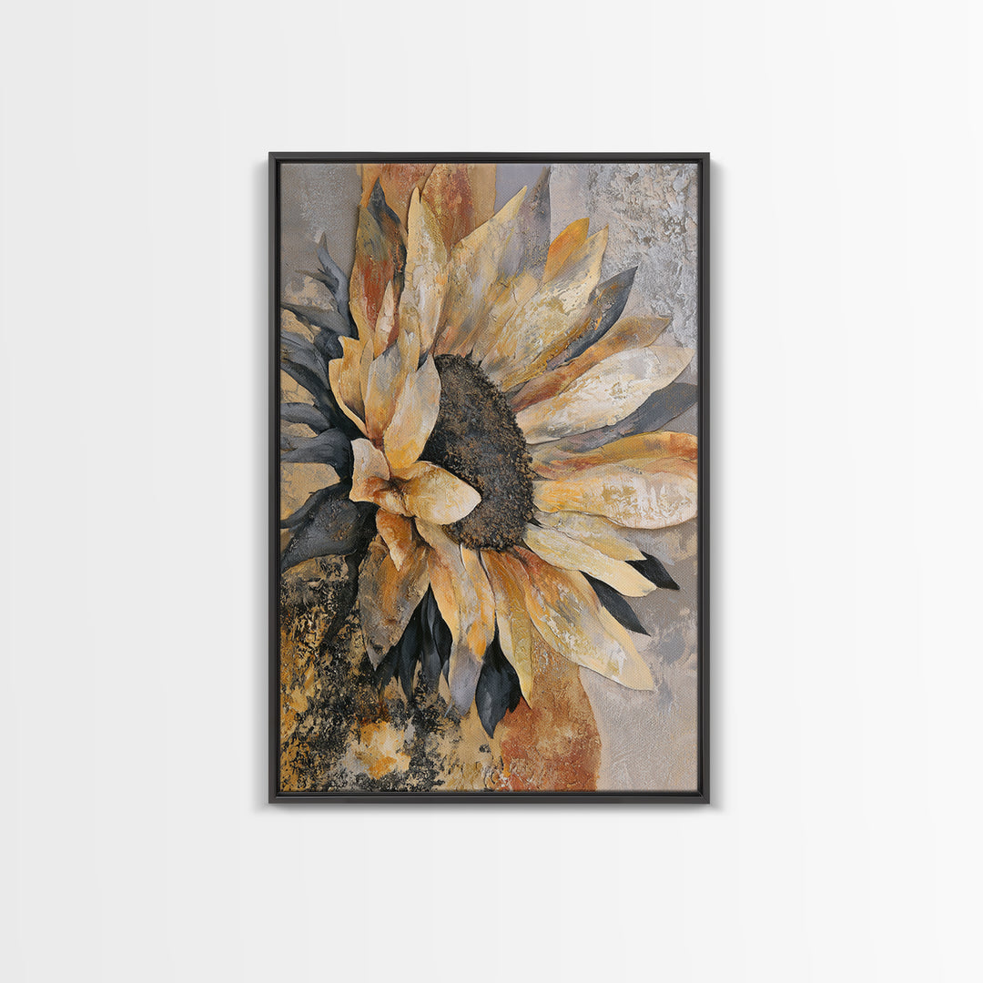 Sunflowers Twisting in Intense Painted Energy Canvas Print, Expressionist Art, Gallery Decor, Living Room Decor, Expression, EXP-2x3-16