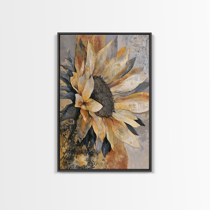 Sunflowers Twisting in Intense Painted Energy Canvas Print, Expressionist Art, Gallery Decor, Living Room Decor, Expression, EXP-2x3-16
