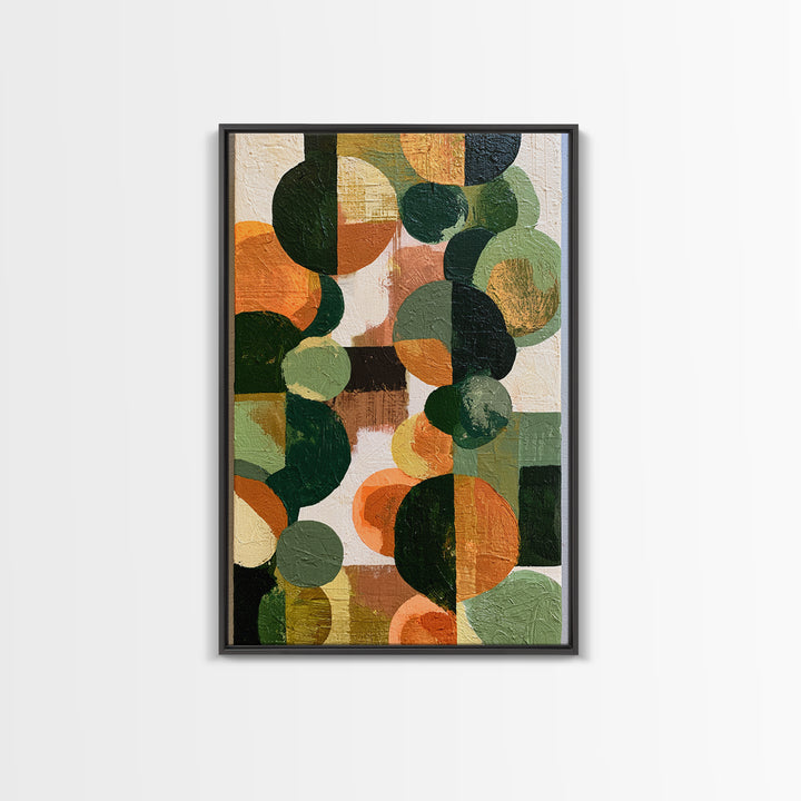 Garden Path with Thick Green and Orange Framed Canvas Print, Expressionist Art, Art, Living Room Decor, Fine Art, Expression, EXP-2x3-22