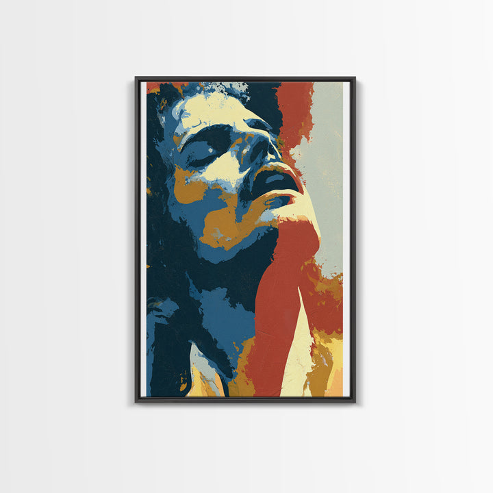 Portrait of a Singer Framed Canvas Print, Expressionist Art, Contemporary Art, Living Room Decor, Fine Art, Expression, EXP-2x3-4