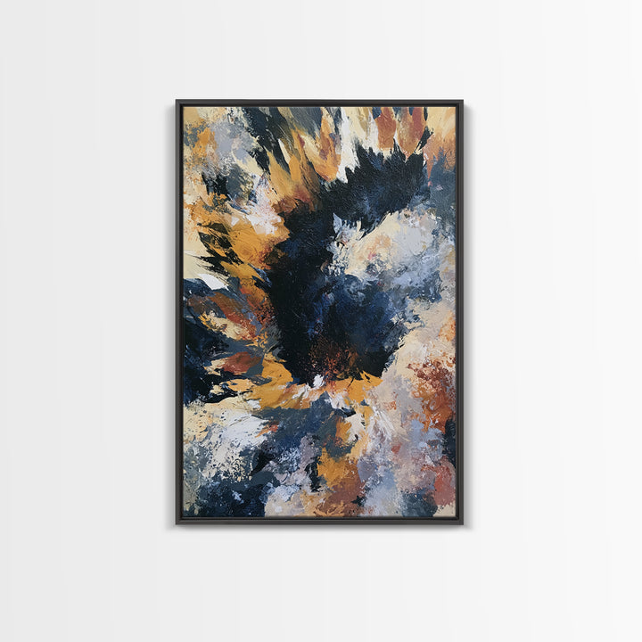 Sunflowers Twisting in Intense Painted Energy Canvas Print, Expressionist Art, Digital Prints, Living Room Decor, Expression, EXP-2x3-64
