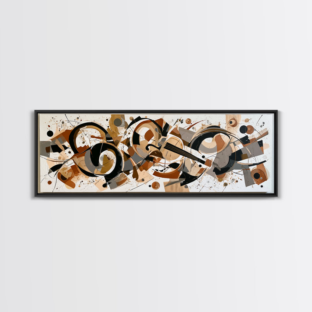 Violinist Painted in Electric Brush Marks Canvas Print, Expressionist Art, Minimalist Wall Art, Living Room Decor, Expression, EXP-3x1-53