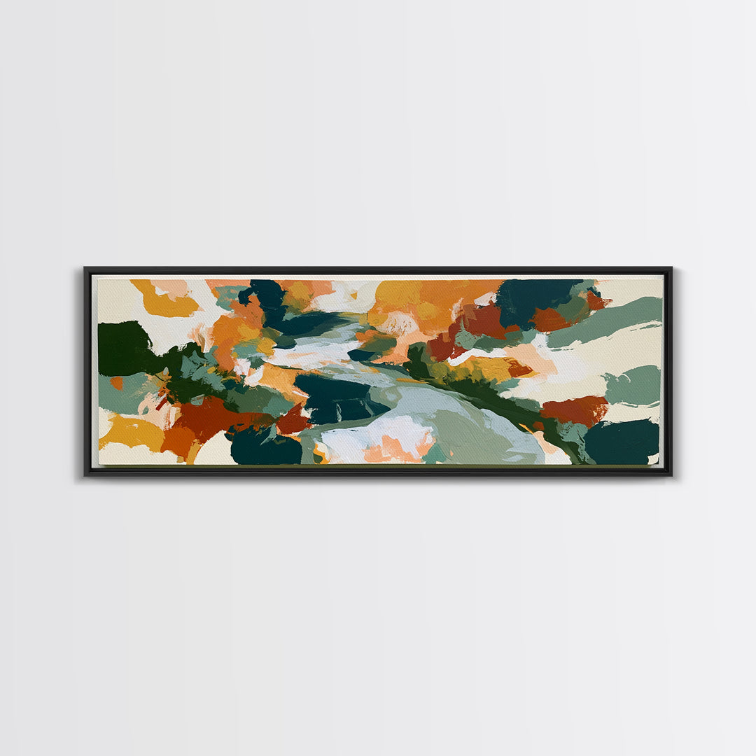 Garden Path with Thick Green and Orange Canvas Print, Expressionist Art, Downloadable Prints, Living Room Decor, Expression, EXP-3x1-54