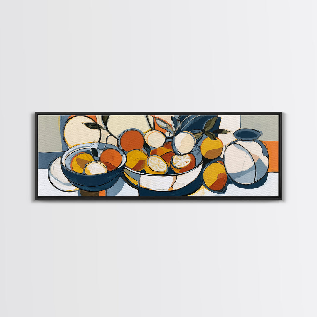 Bold Still Life of Fruit Framed Canvas Print, Expressionist Art, Downloadable Prints, Living Room Decor, Abstract Art, EXP-3x1-57
