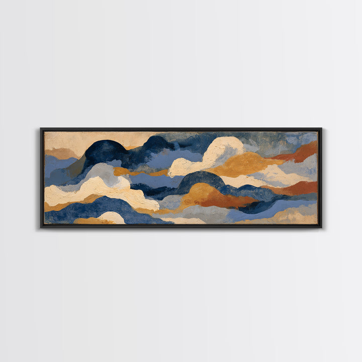 Stormy Landscape Painted Framed Canvas Print, Expressionist Art, Original Art, Living Room Decor, Fine Art, Expression, EXP-3x1-67