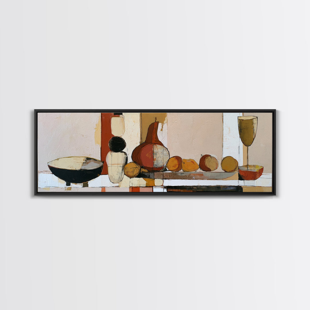 Bold Still Life of Fruit Framed Canvas Print, Expressionist Art, Downloadable Prints, Living Room Decor, Abstract Art, EXP-3x1-81