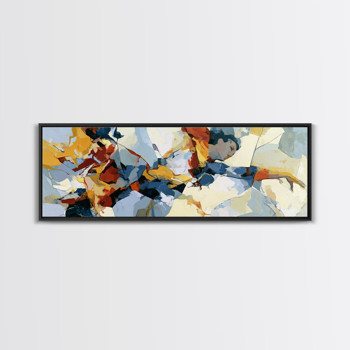 Dancer Figure Fractured into Vibrant Movement Canvas Print, Expressionist Art, Digital Art, Living Room Decor, Expression, EXP-3x1-92