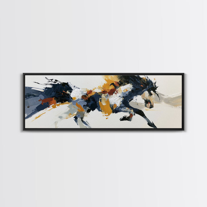 Expressionist Horse in Motion with Wild Mane Canvas Print, Expressionist Art, Minimalist Wall Art, Living Room Decor, EXP-3x1-98