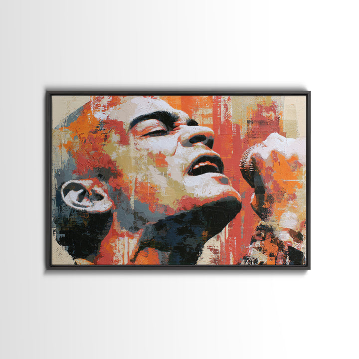 Portrait of a Singer Canvas Print, Expressionist Art, Contemporary Art, Living Room Decor, Fine Art, Expression, Original Art, EXP-3x2-72