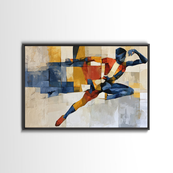 Dancer Figure Fractured into Vibrant Movement Canvas Print, Expressionist Art, Home Decor, Living Room Decor, Expression, EXP-3x2-80