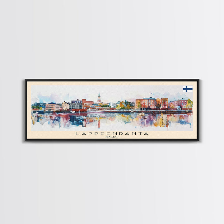 Lappeenranta Finland Panoramic Travel Poster, Framed Canvas Print or Metal Wall Art, Travel Art, Home Decor, Panoramic Painting, Midcentury Art