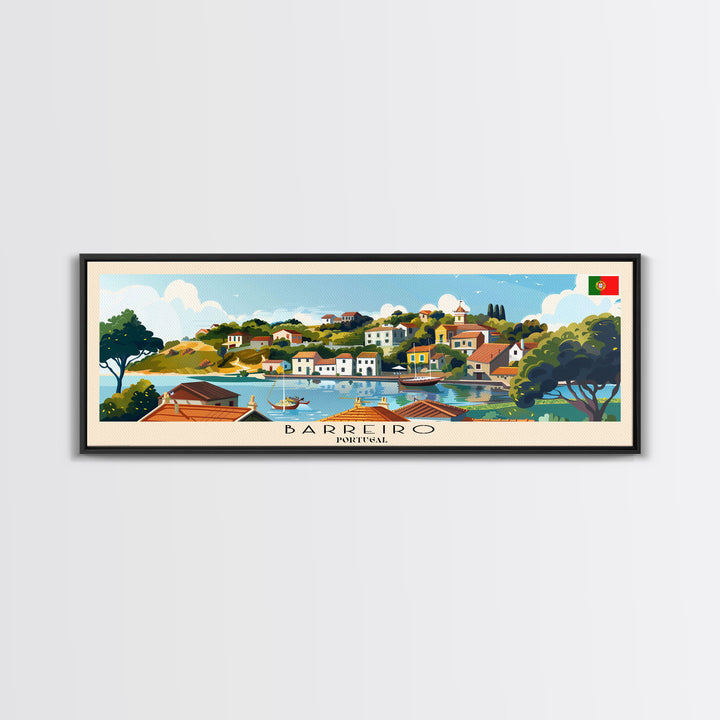 Barreiro Portugal Travel Print Wall Art, Panoramic City Art, Travel Art, Wall Decor, Vacation Gift, Framed Canvas Print Or Metal Art