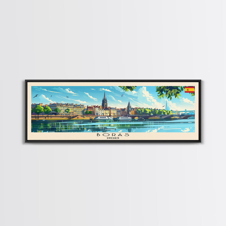 Borås Sweden Travel Art, City Art, Framed Canvas Print or Metal Wall Art, Europe Travel Poster, Panoramic Wall Art, Extra Wide Wall Art