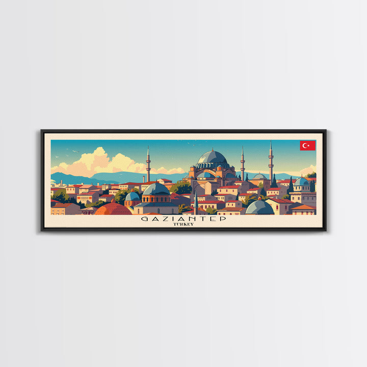 Gaziantep Turkey Travel Print Wall Art, Panoramic City Art, Travel Art, Wall Decor, Vacation Gift, Framed Canvas Print Or Metal Art