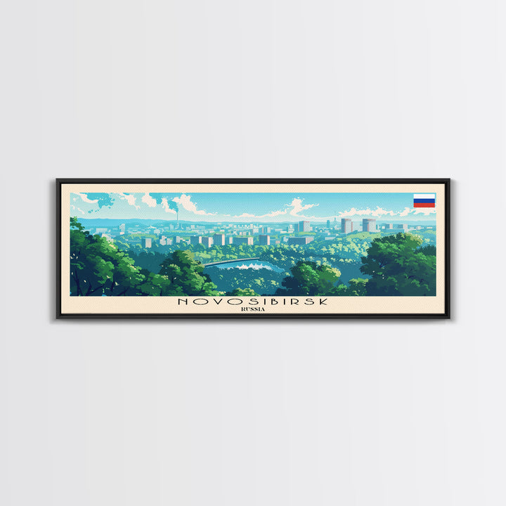 Novosibirsk Russia Travel Print Wall Art, Panoramic City Art, Travel Art, Wall Decor, Vacation Gift, Framed Canvas Print Or Metal Art