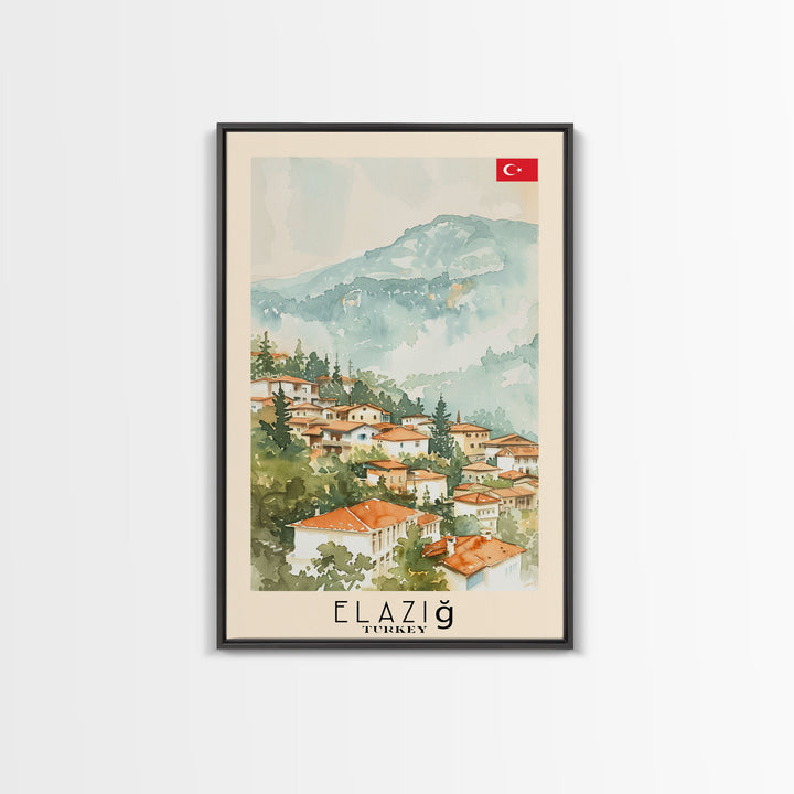 Serene Elazığ, Turkey Framed Canvas Print. Picturesque Wall Art for Living Room or Bedroom Decor, Beautiful Travel Poster.