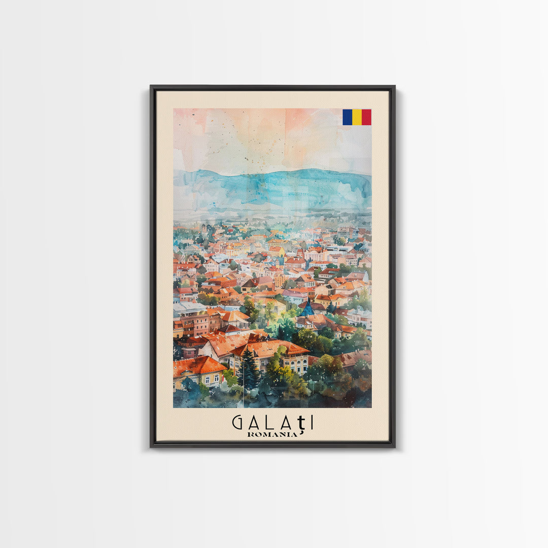 Galati, Romania Travel Poster Art, Framed Canvas Print for Living Room or Bedroom, Scenic Wall Art, Perfect Home Decoration