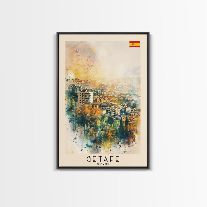 Getafe Spain Skyline Art, Framed Canvas Print, Bedroom Wall Art, Travel Poster Art, Home Decoration, Spanish Art