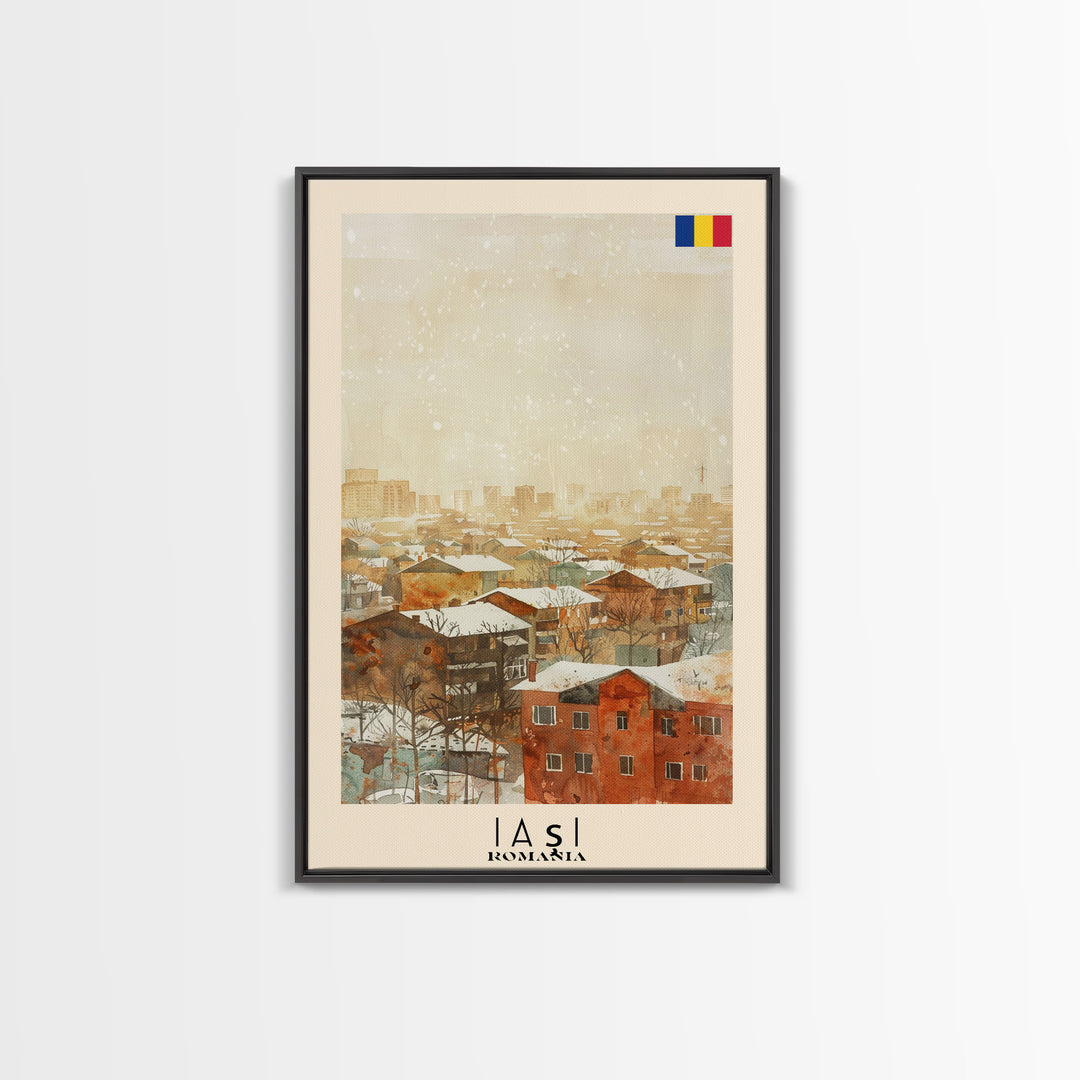 Iasi Romania Winter Scene Art Print, Stunning Canvas Print for Seasonal Home Decor, Travel Poster for Living Room Wall Art, Romanian Cityscape