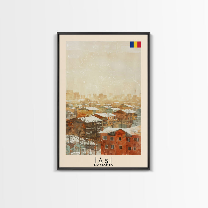 Iasi Romania Winter Scene Art Print, Stunning Canvas Print for Seasonal Home Decor, Travel Poster for Living Room Wall Art, Romanian Cityscape