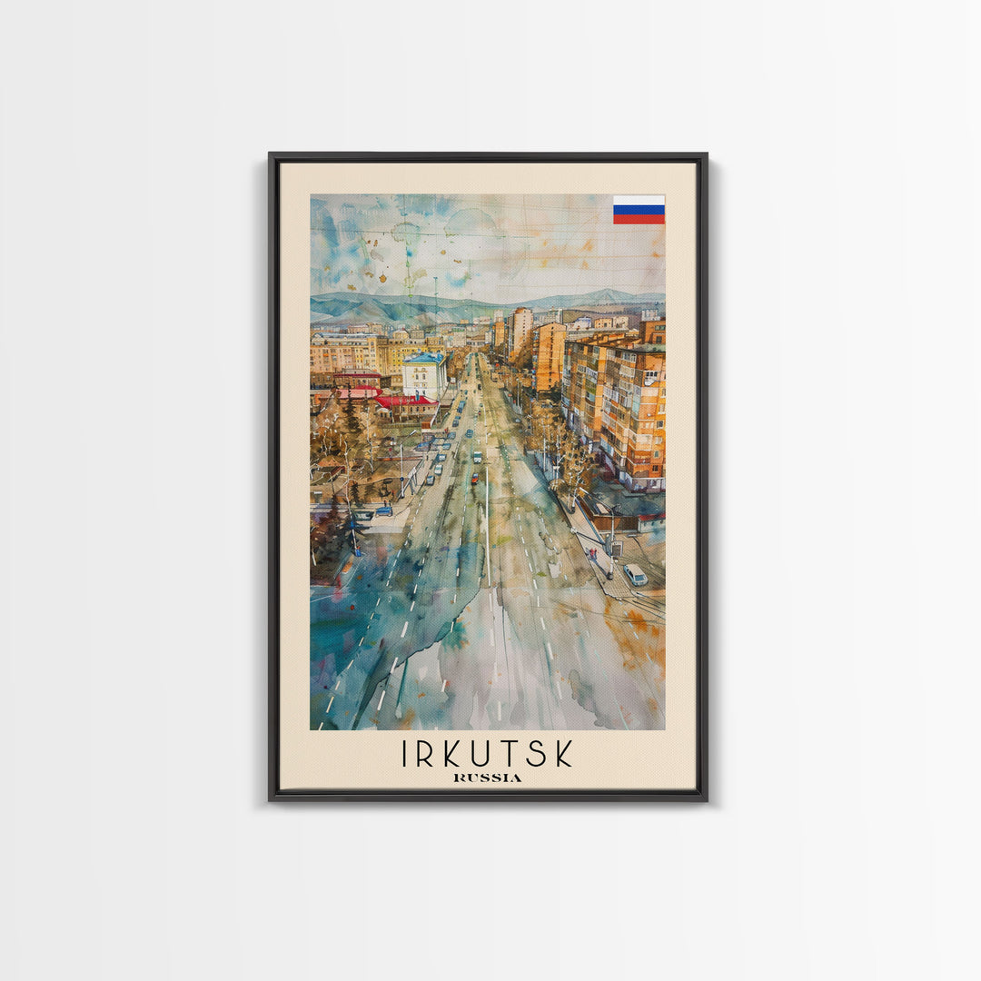 Irkutsk Russia Urban Cityscape Art Print, Stunning Canvas Print for Home Decor, Travel Poster for Living Room Wall Art, Russian City View