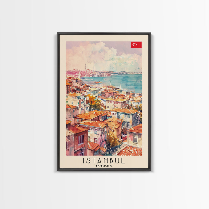 Istanbul Turkey Bosphorus Art Print, Beautiful Canvas Print for Home Decor, Travel Poster for Living Room Wall Art, Turkish Cultural Scene