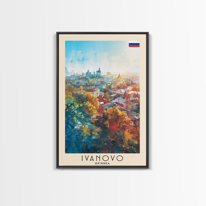 Ivanovo Russia Historic Town Art Print, Vibrant Canvas Print for Home Decor, Travel Poster for Living Room Wall Art, Russian Heritage View