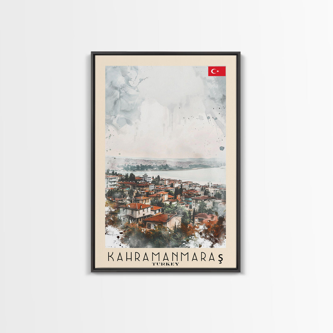Kahramanmaras Turkey Historical View, Framed Canvas Print, Travel Poster, Cultural Wall Art, Bedroom Decor, Ancient Cityscape, Rich Home Decoration
