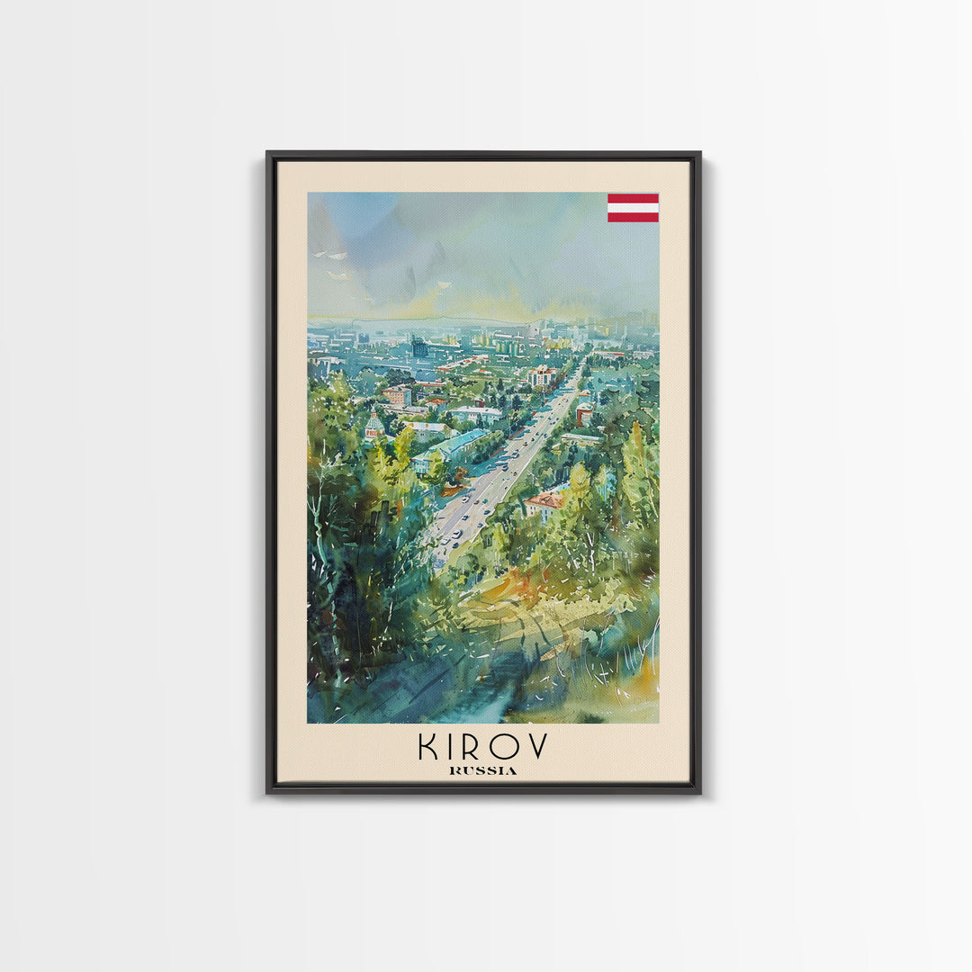 Kirov Russia Winter Landscape, Framed Canvas Print, Travel Poster, Wall Art, Home Decor, Living Room Decoration, Russian Urban Art