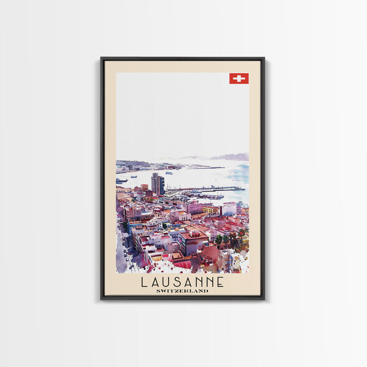 Las Palmas de Gran Canaria Spain Travel Poster Framed Canvas Print, Coastal Cityscape, Wall Art, Tropical Home Decor, Travel Print, Artistic Gift