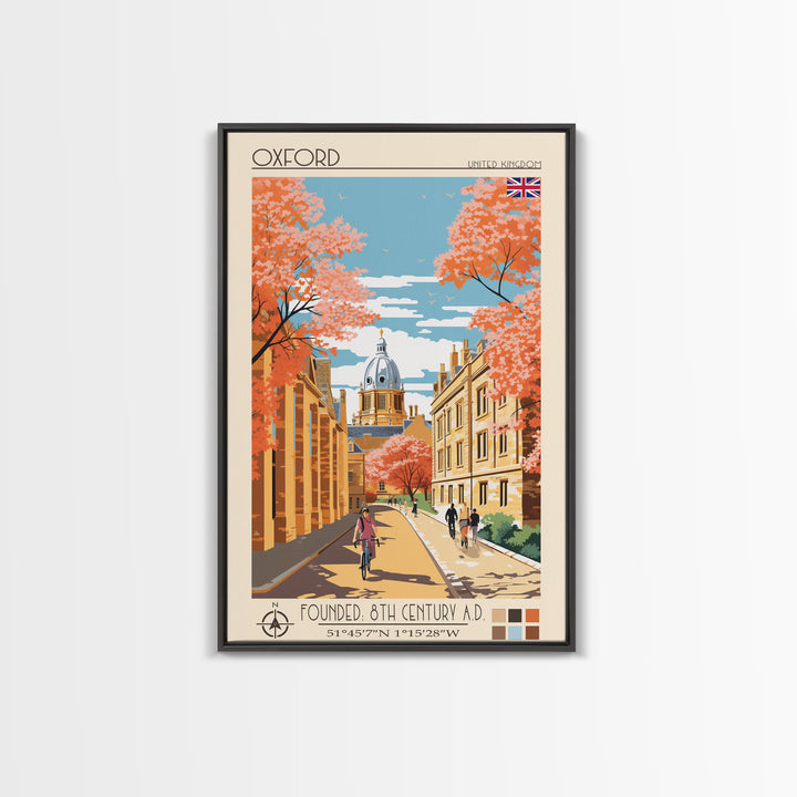 Nyiregyhaza Hungary Travel Poster Framed Canvas Print, Midcentury Modern Art, Pop Art Wall Decor, Scenic Wall Art, Living Room Decoration, Office Art