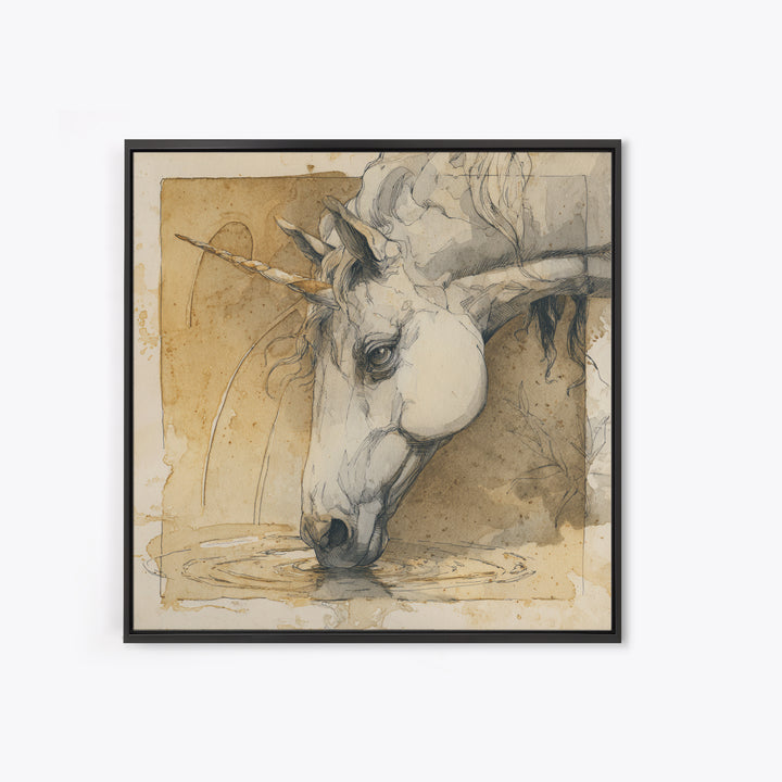 Griffin Perched on a Castle Wall Canvas Print, Fantasy Art, Fantasy Art Prints, Living Room Decor, Mythic, Modern Decor, FAN-1x1-10