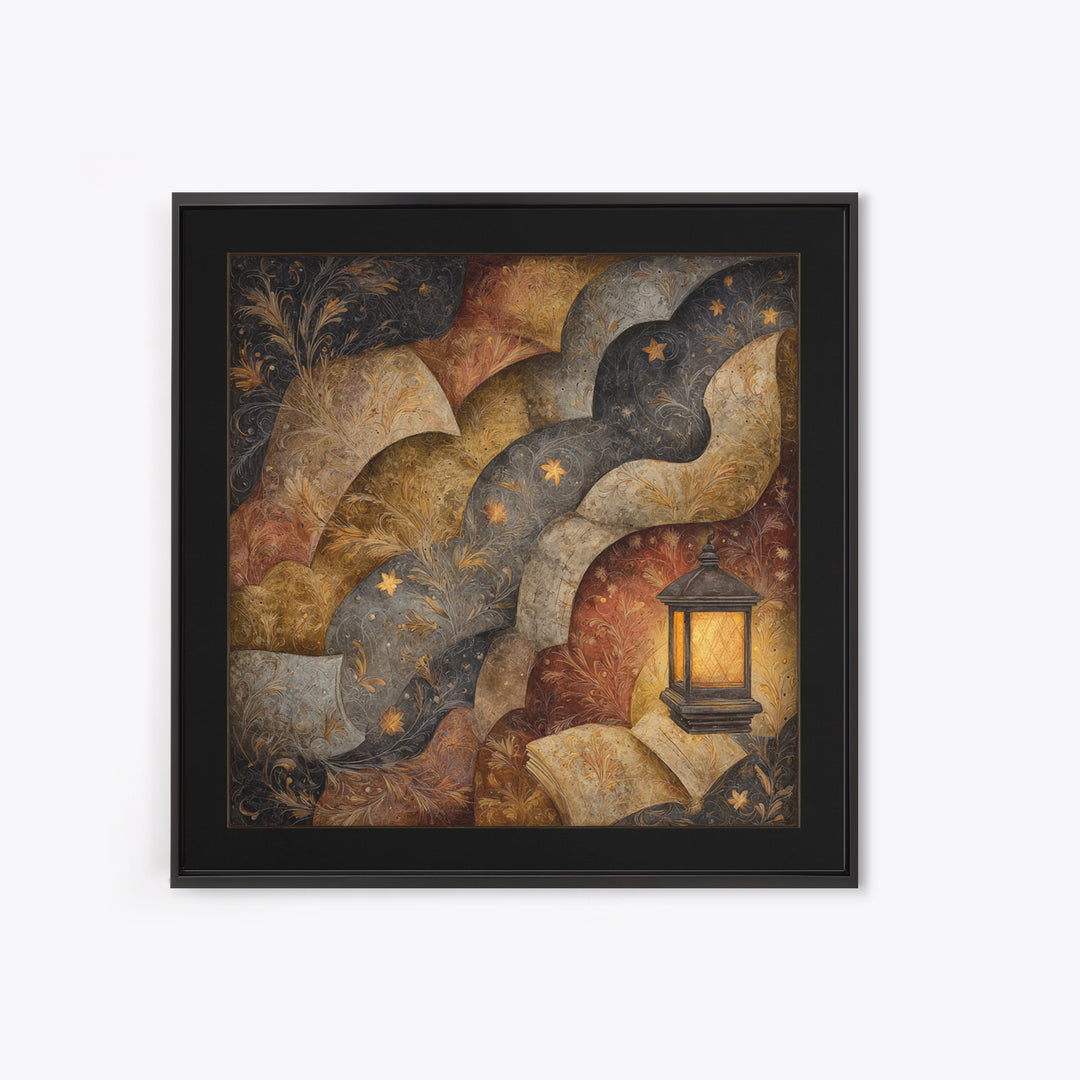 Phoenix Rising in Gold and Crimson Flames Framed Canvas Print, Fantasy Art, Fine Art Print, Living Room Decor, Fine Art, Mythic, FAN-1x1-29