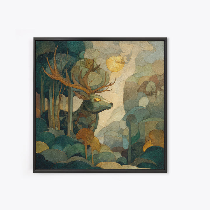 Giant Tree City Filled Framed Canvas Print, Fantasy Art, Statement Artwork, Living Room Decor, Abstract Art, Mythic, Wall Decor, FAN-1x1-57