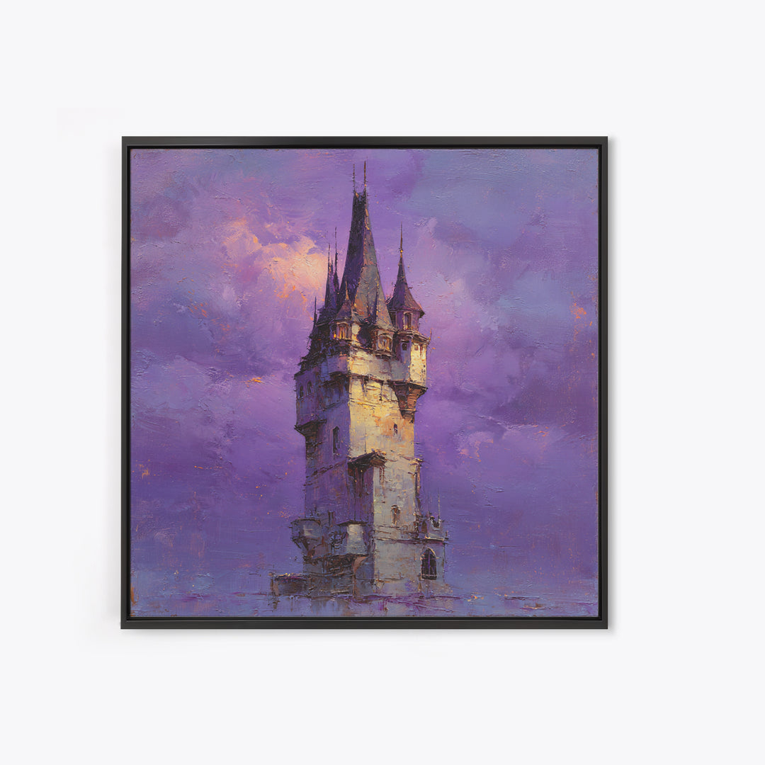 Armored Knight Facing a Glowing Portal Framed Canvas Print, Fantasy Art, Digital Print, Living Room Decor, Fine Art, Mythic, FAN-1x1-7
