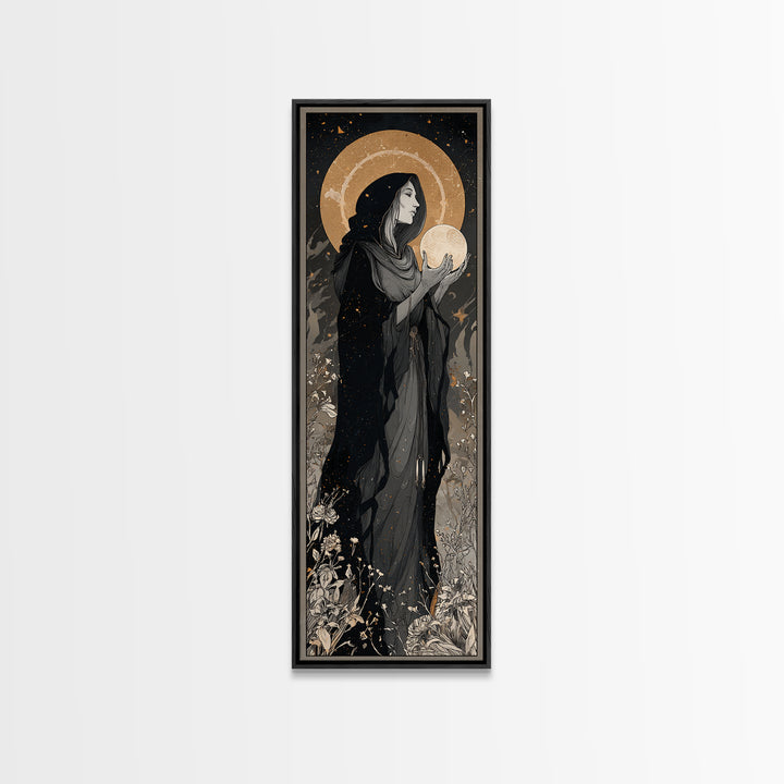 Elven Queen Portrait Canvas Print, Fantasy Art, Fantasy Art Print, Living Room Decor, Fine Art, Mythic, Textured Painting, FAN-1x3-14